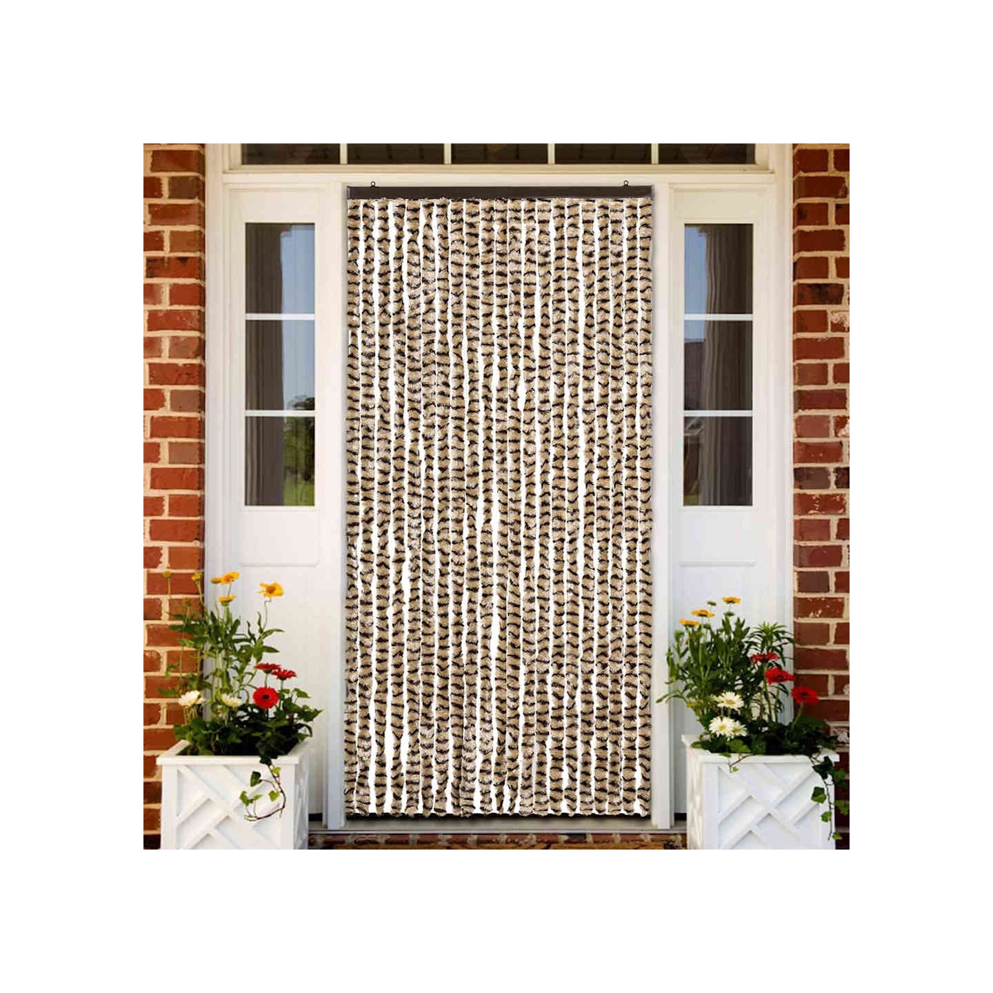 Moustiquaire Beige et marron 90x220 cm Chenille