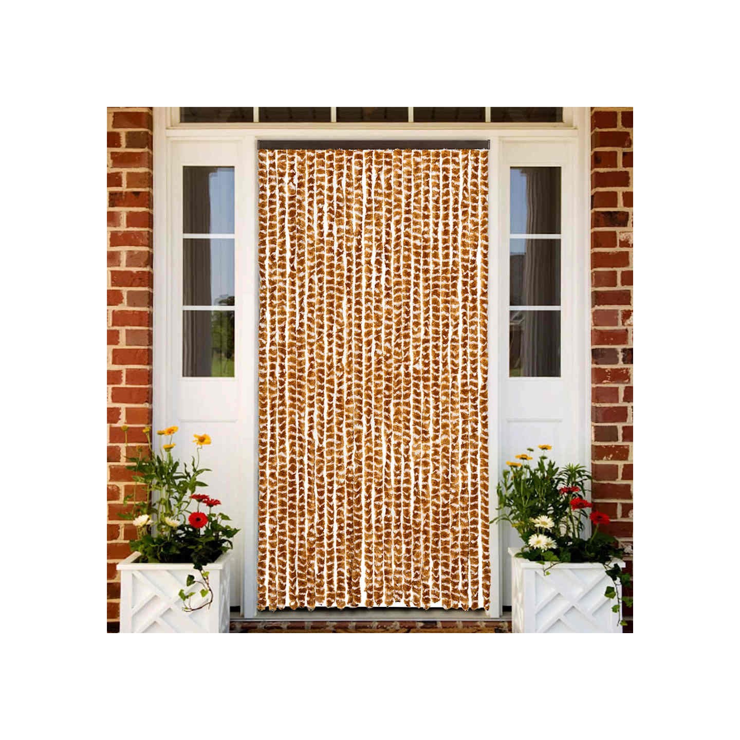Moustiquaire Ocre et blanc 100x220 cm Chenille