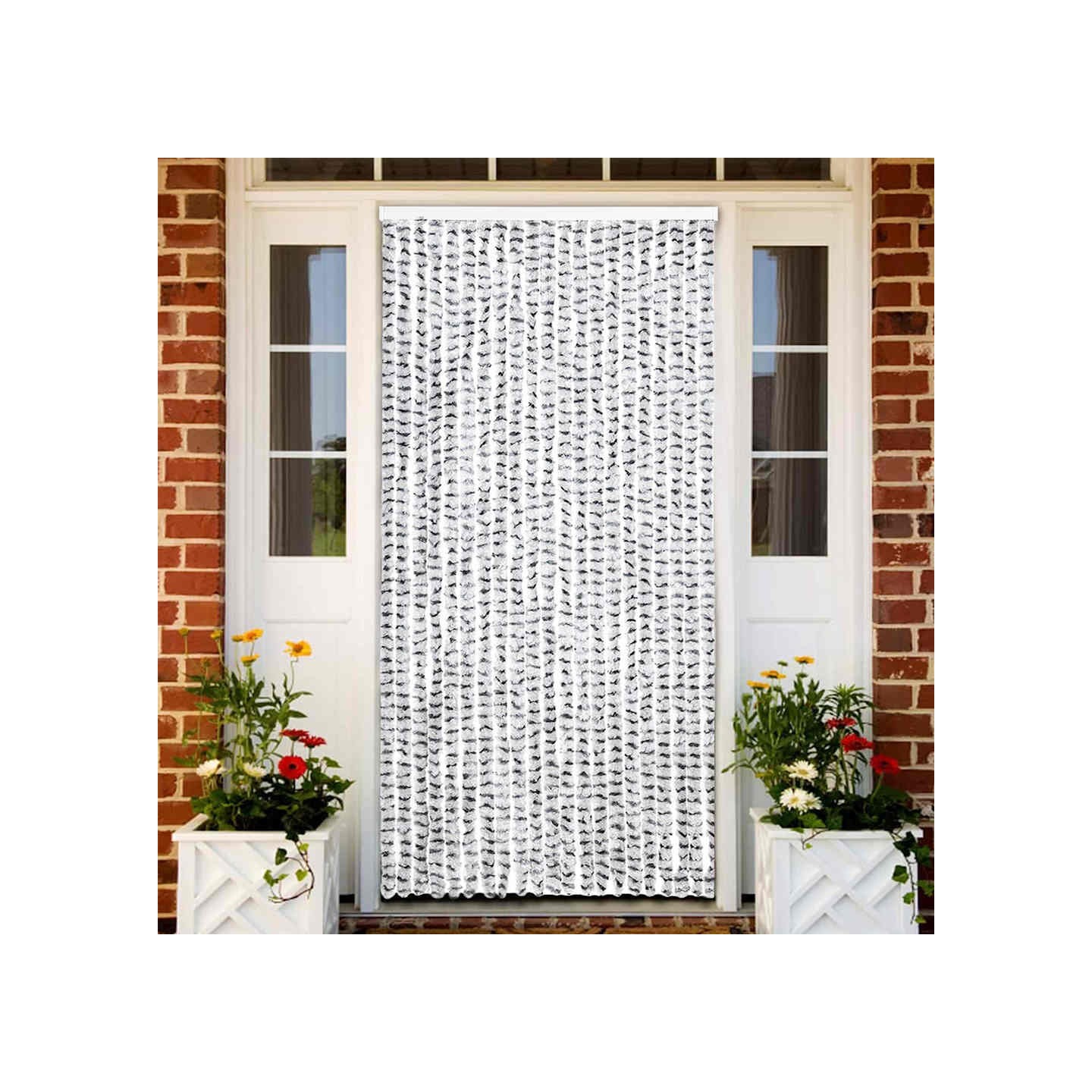 Moustiquaire Gris clair et gris foncé 90x220 cm Chenille