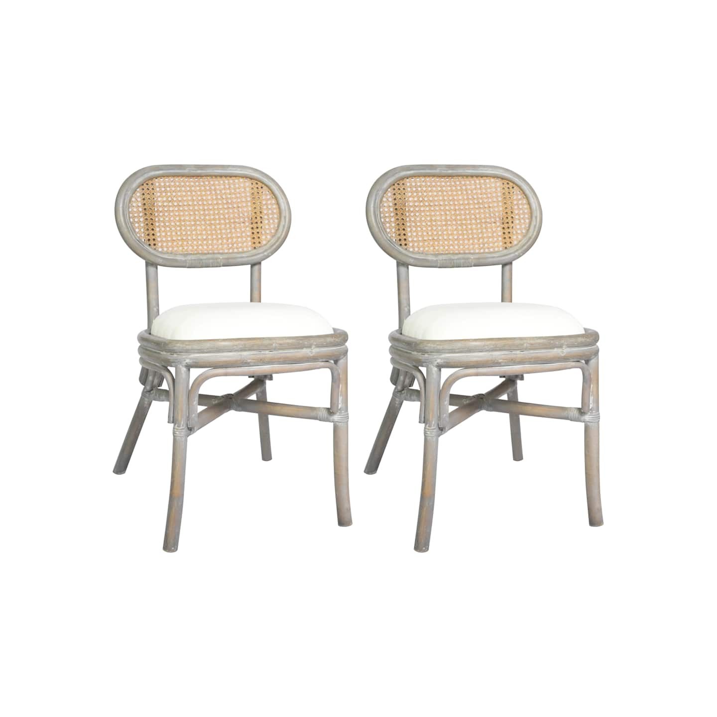 Chaises à manger lot de 2 gris Lin