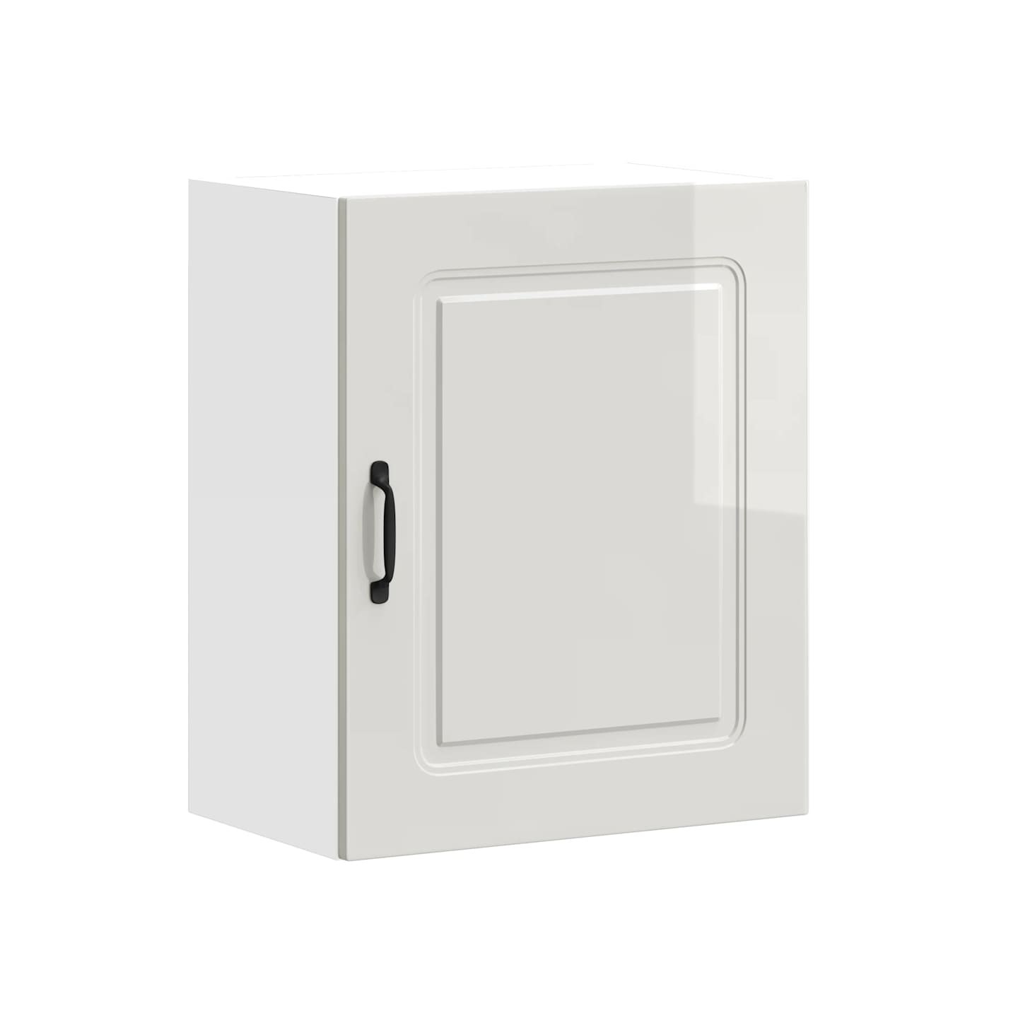 Meuble haut de cuisine Kalmar en bois d'ingénierie blanc brillant