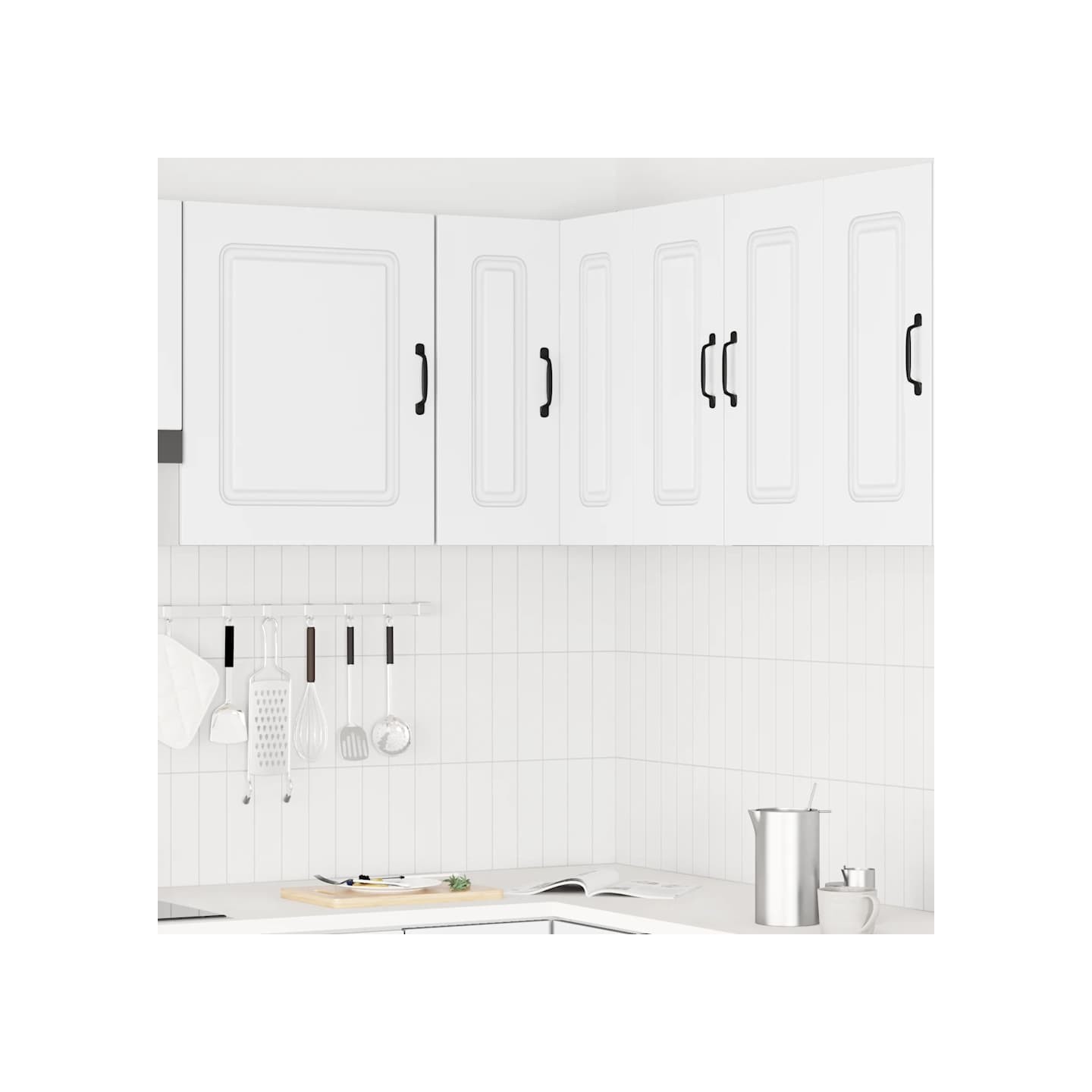 Armoire murale d'angle de cuisine Kalmar blanc bois ingénierie