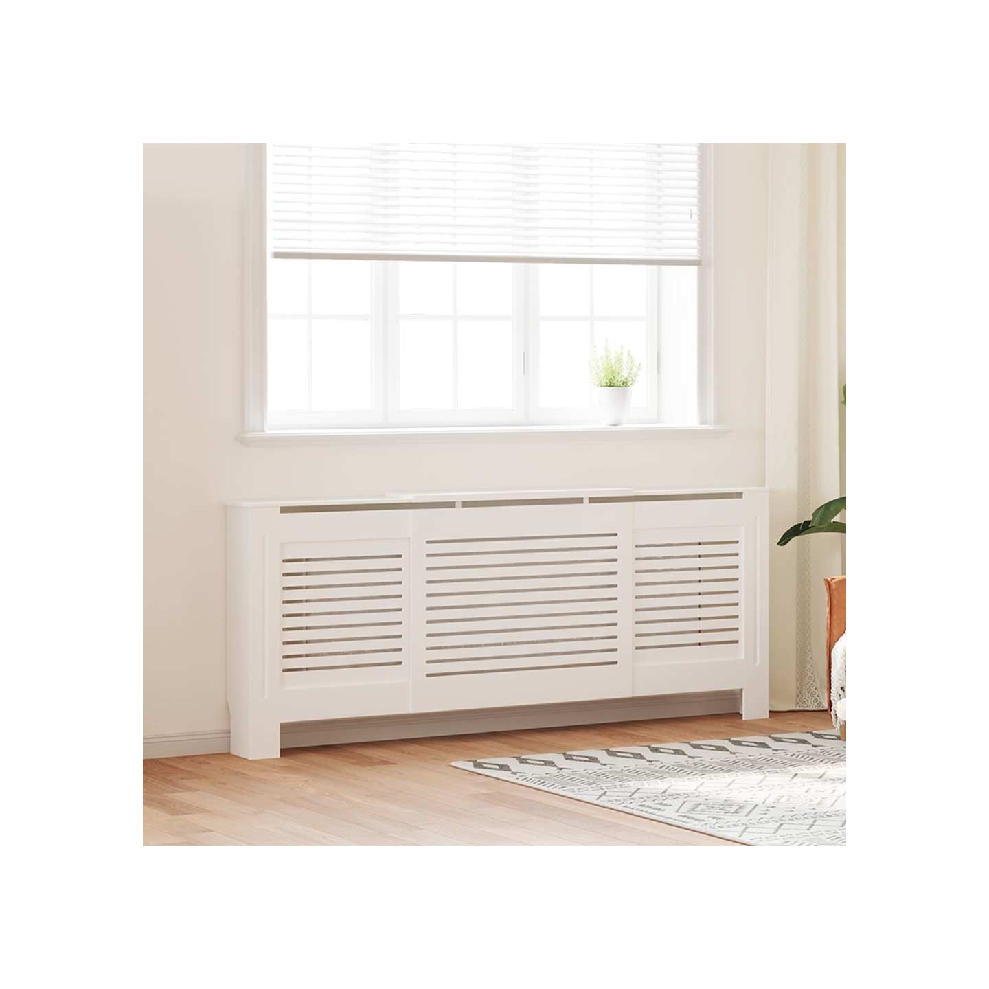 Cache-radiateur MDF Blanc 205 cm
