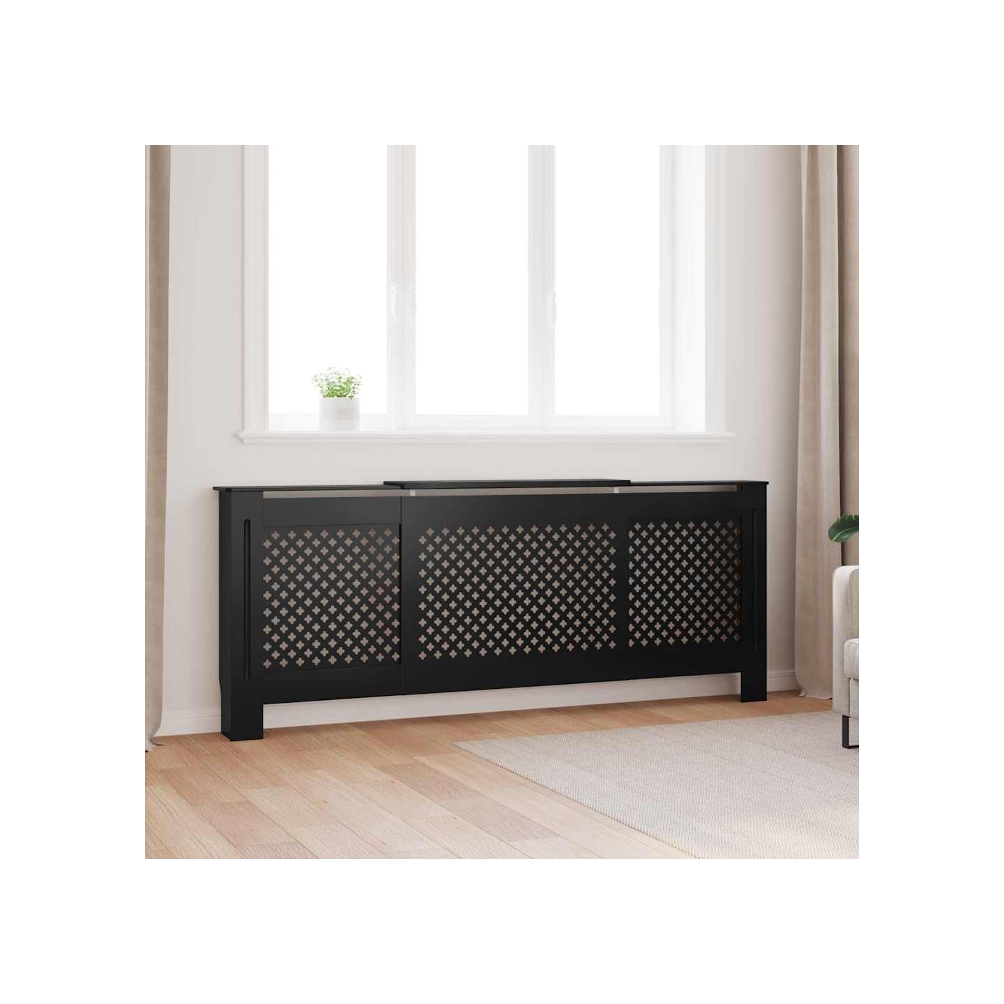 Cache-radiateur MDF Noir 205 cm