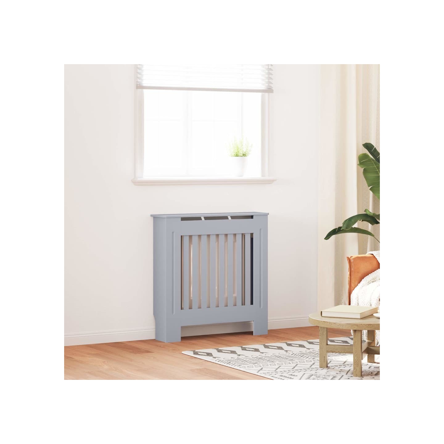 Cache-radiateur bois d'ingénierie Gris 78 cm