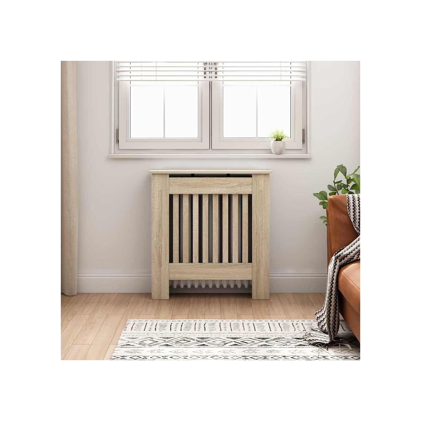 Cache-radiateur bois d'ingénierie 78 cm