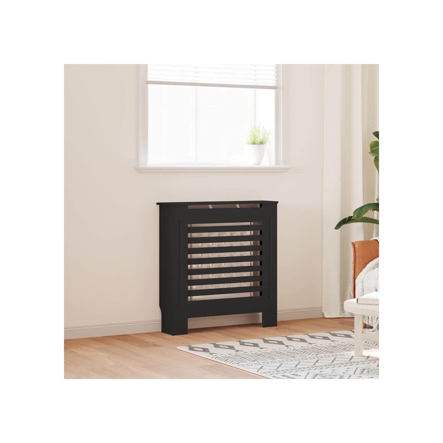 Cache-radiateur MDF Noir 78 cm