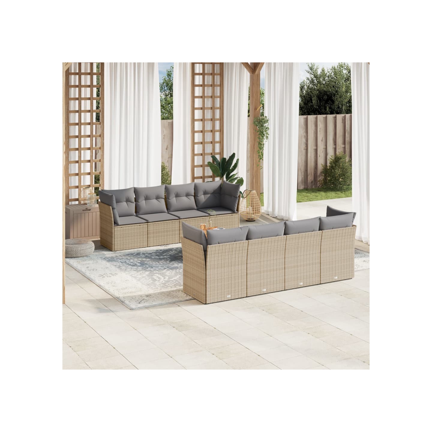 Patio Sofa Set 8 place Mix Beige and Grey
