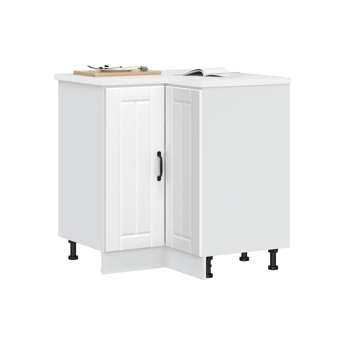 Armoire d'angle de cuisine Lucca blanc bois d'ingénierie