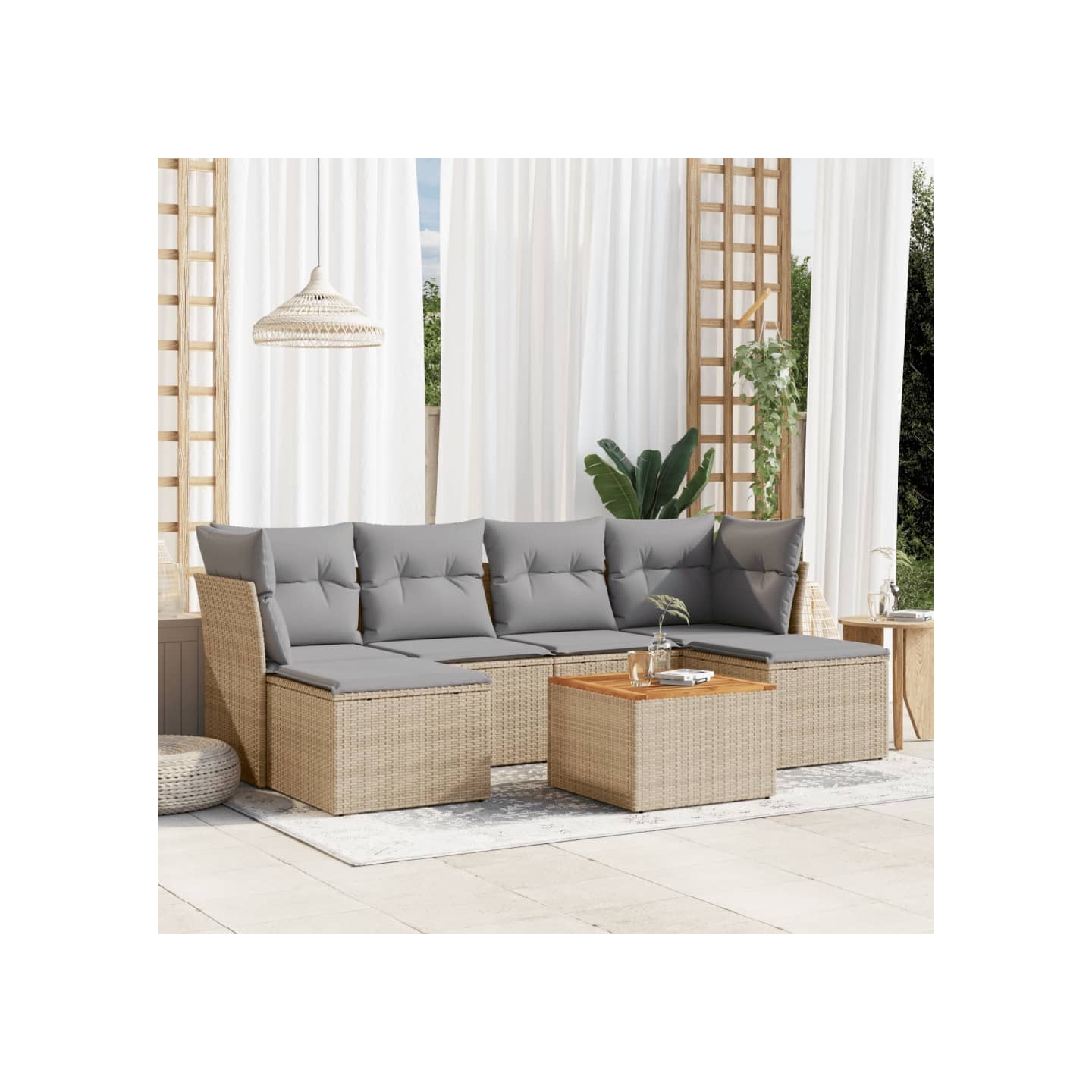 Patio Sofa Set 4 place Mix Beige and Light Grey