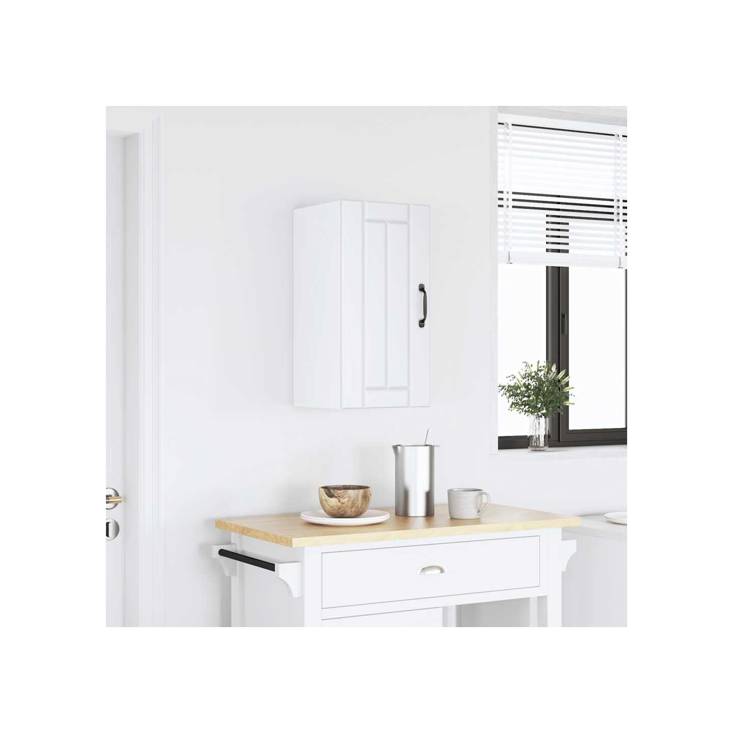 Armoire murale de cuisine Lucca blanc bois d'ingénierie
