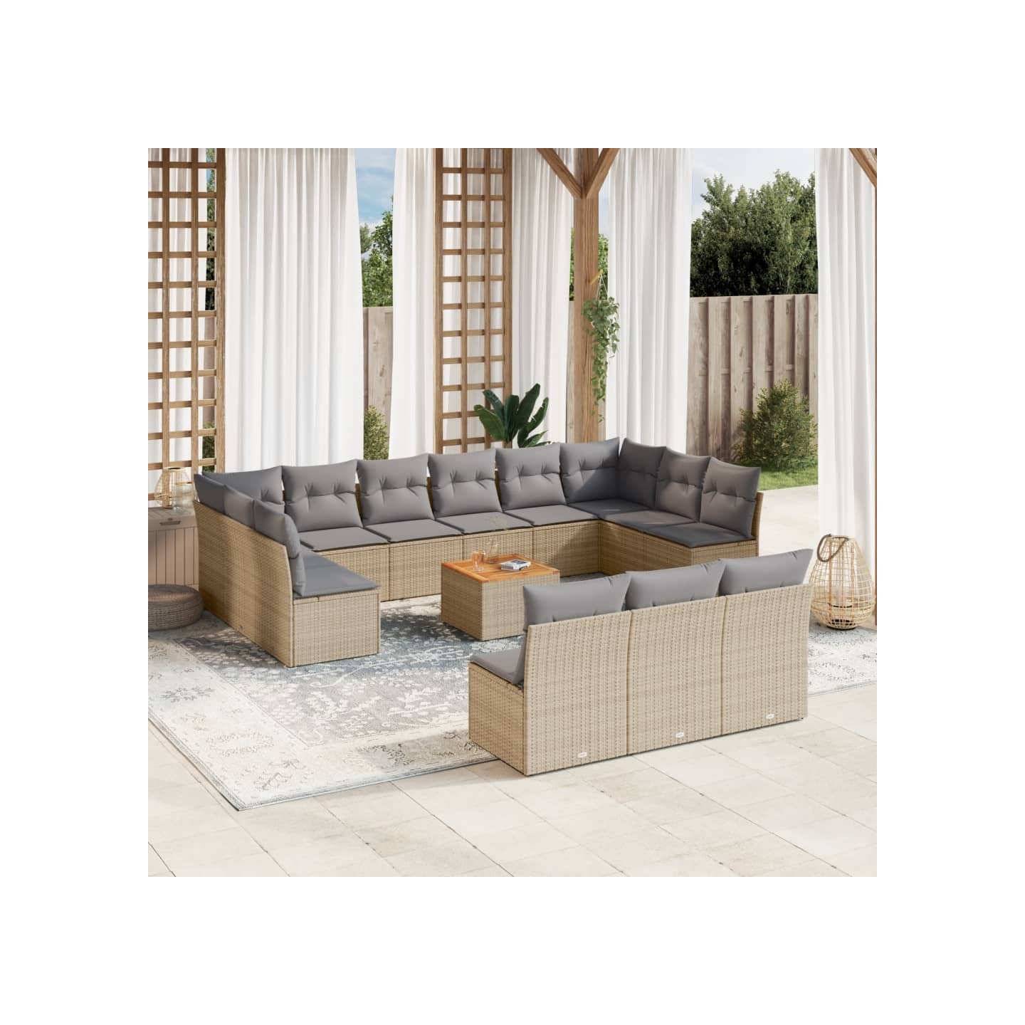 Patio Sofa Set 13 place Mix Beige and Light Grey
