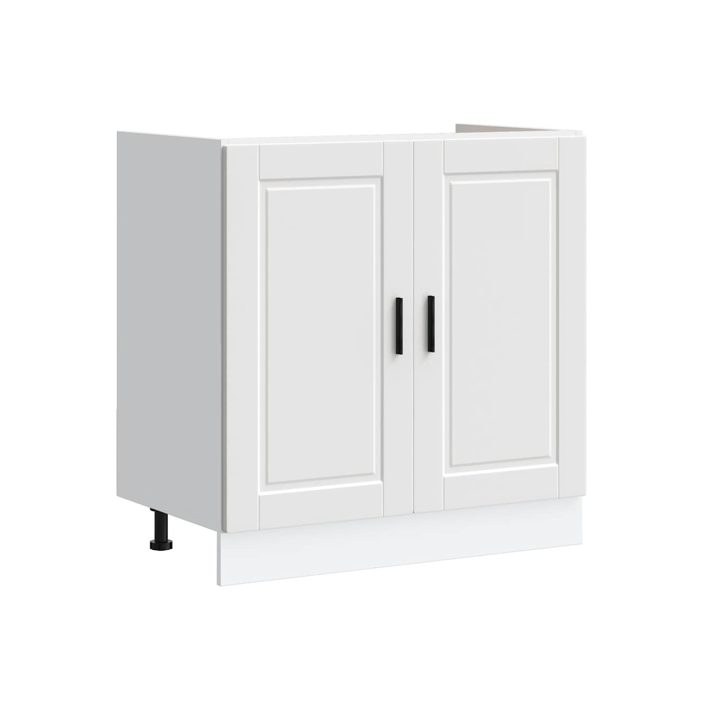 Meuble bas pour évier Porto blanc 80x46x81,5 cm bois ingénierie