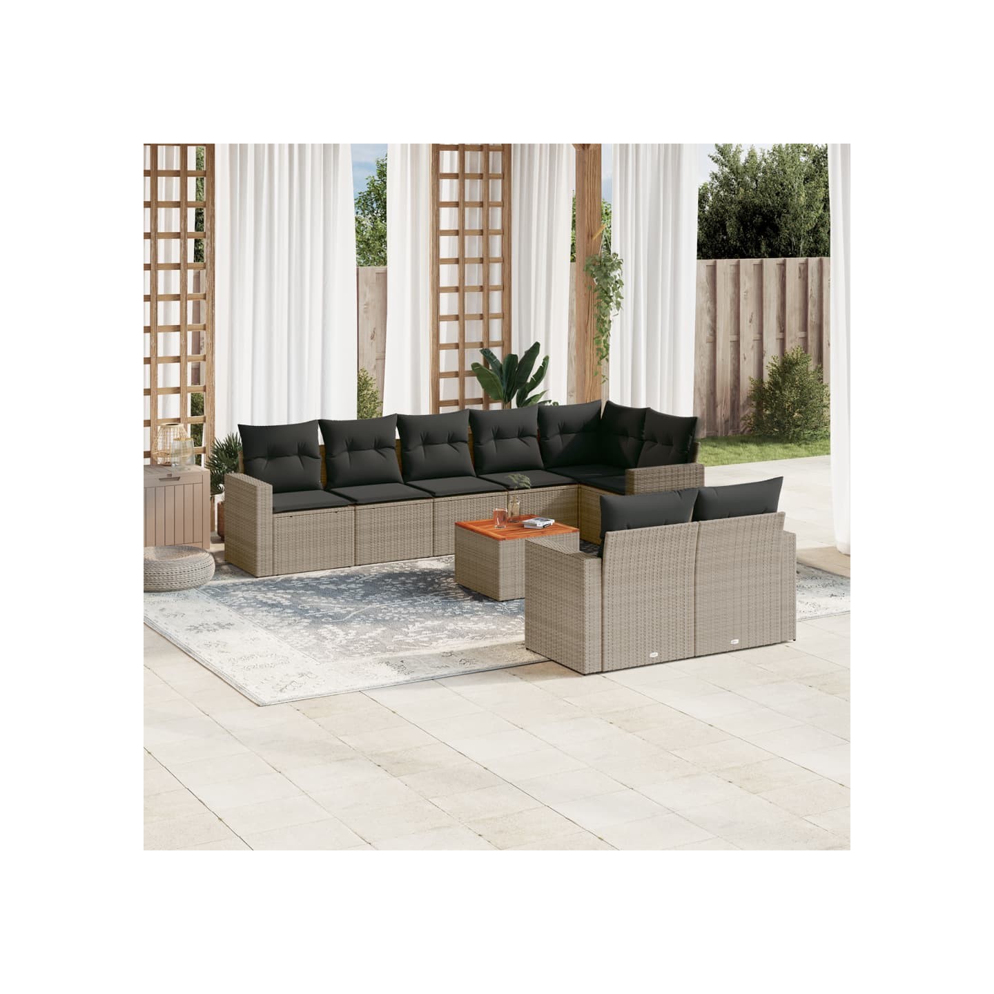 Patio Sofa Set 9 place Grey and Dark Grey
