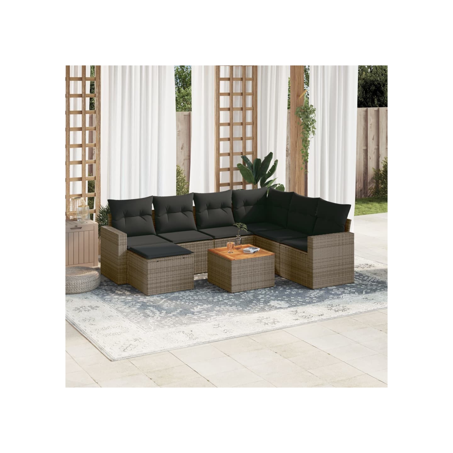 Patio Sofa Set 8 place Grey and Dark Grey