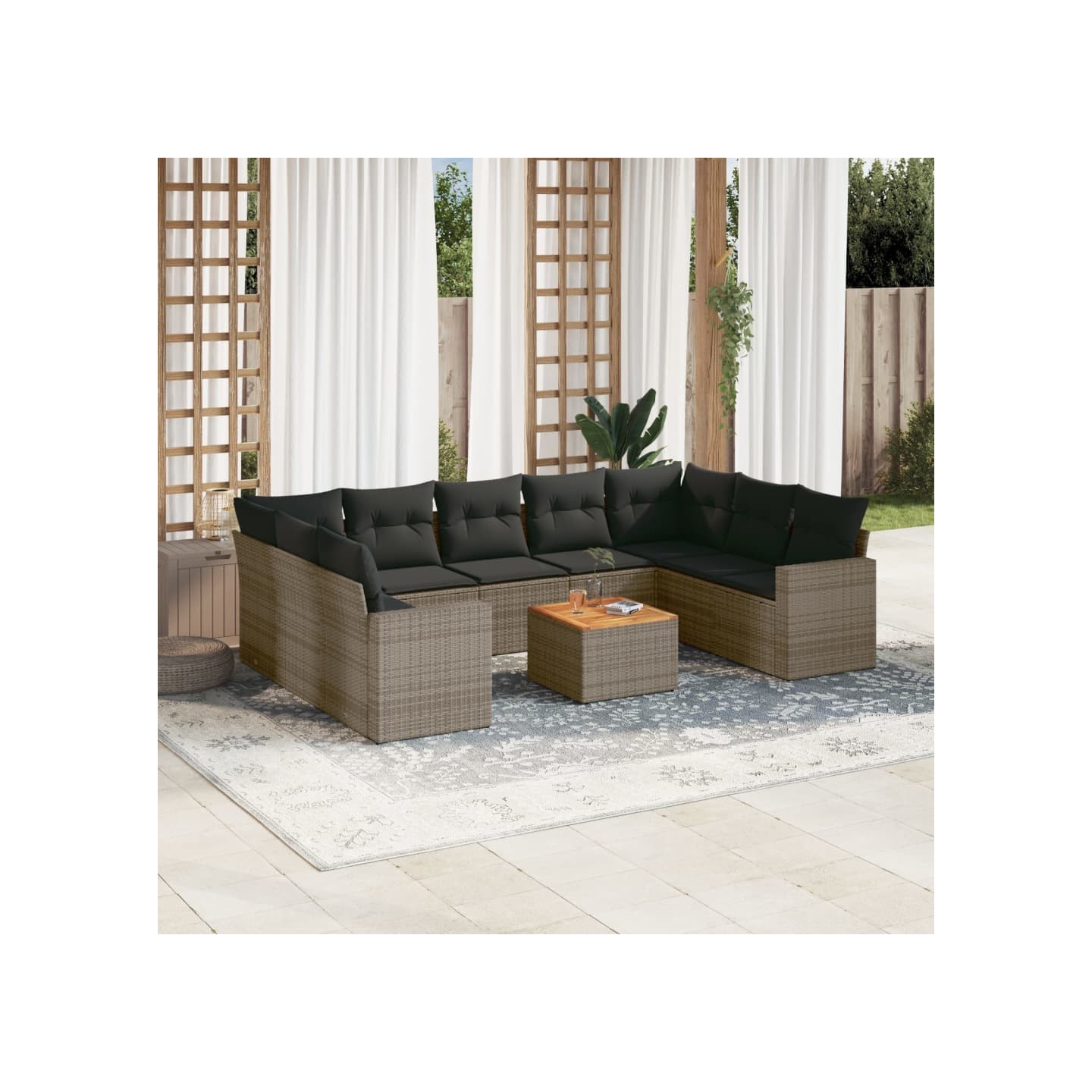Patio Sofa Set 10 place Grey and Dark Grey