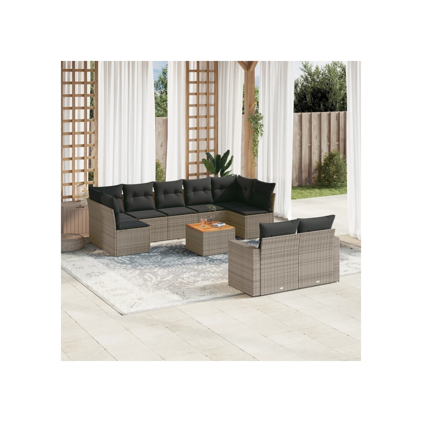 Patio Sofa Set 9 place Grey and Dark Grey