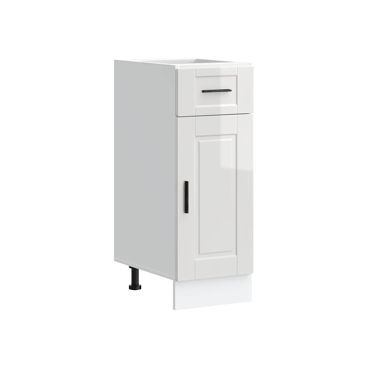Armoire de cuisine Porto blanc brillant bois ingénierie