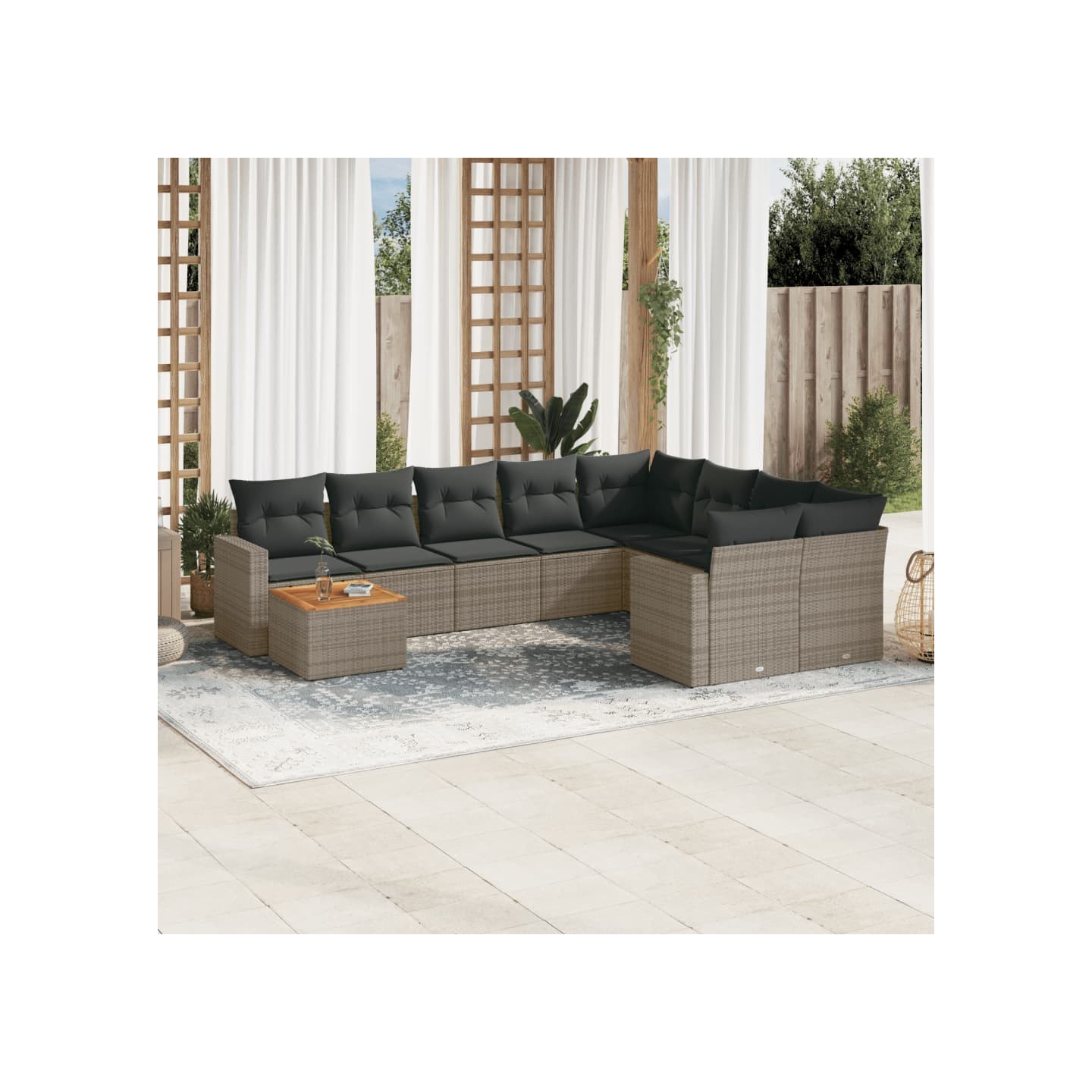 Patio Sofa Set 9 place Grey and Dark Grey