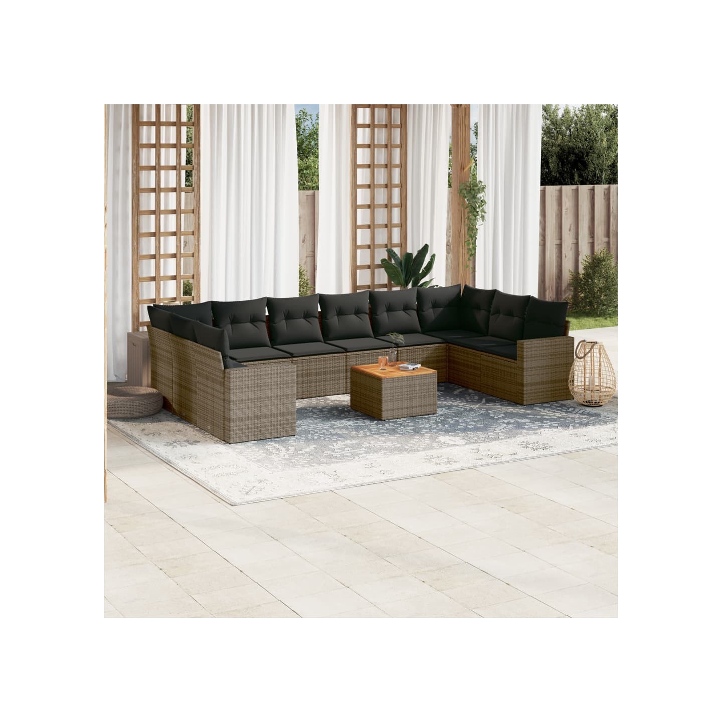 Patio Sofa Set 10 place Grey and Dark Grey