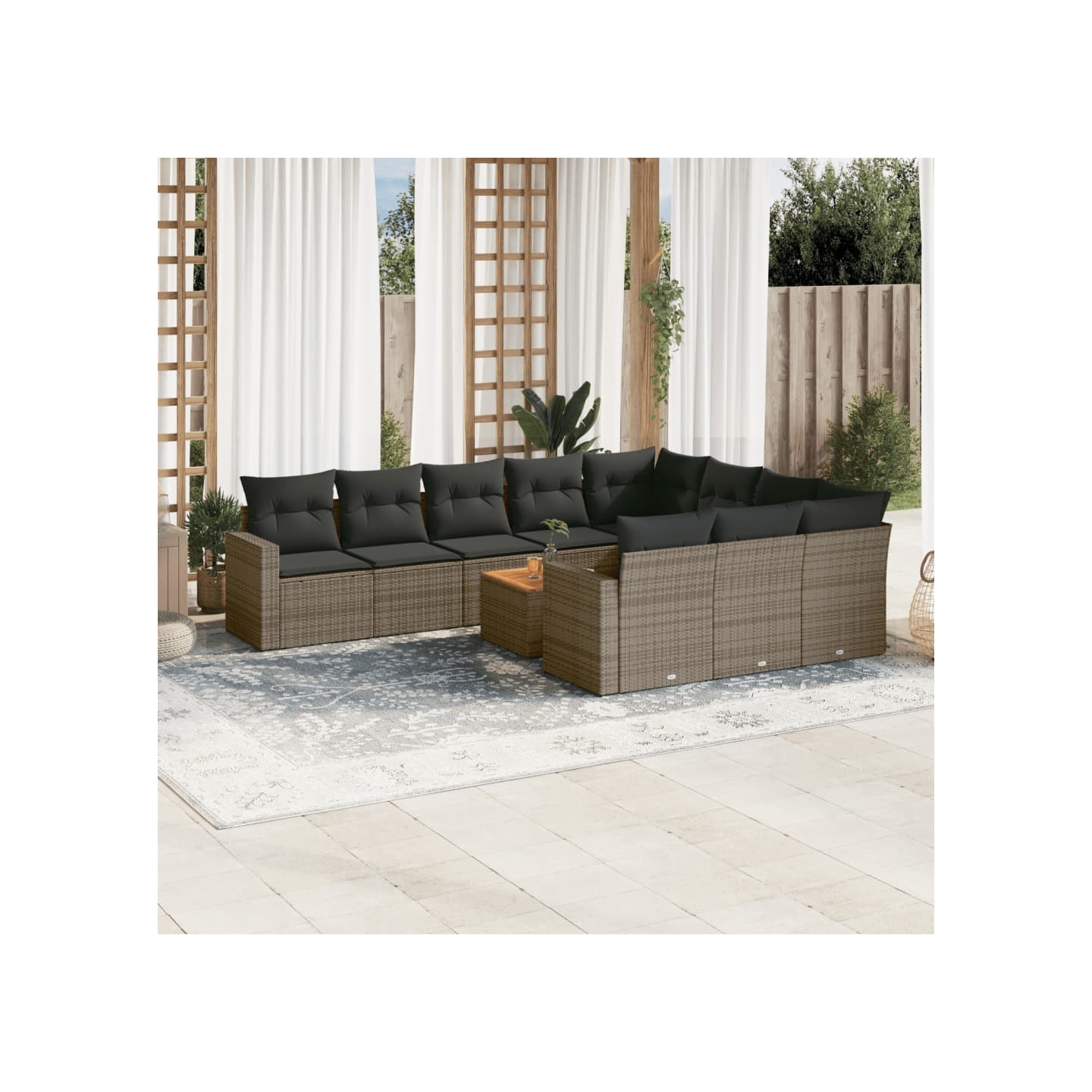 Patio Sofa Set 10 place Grey and Dark Grey