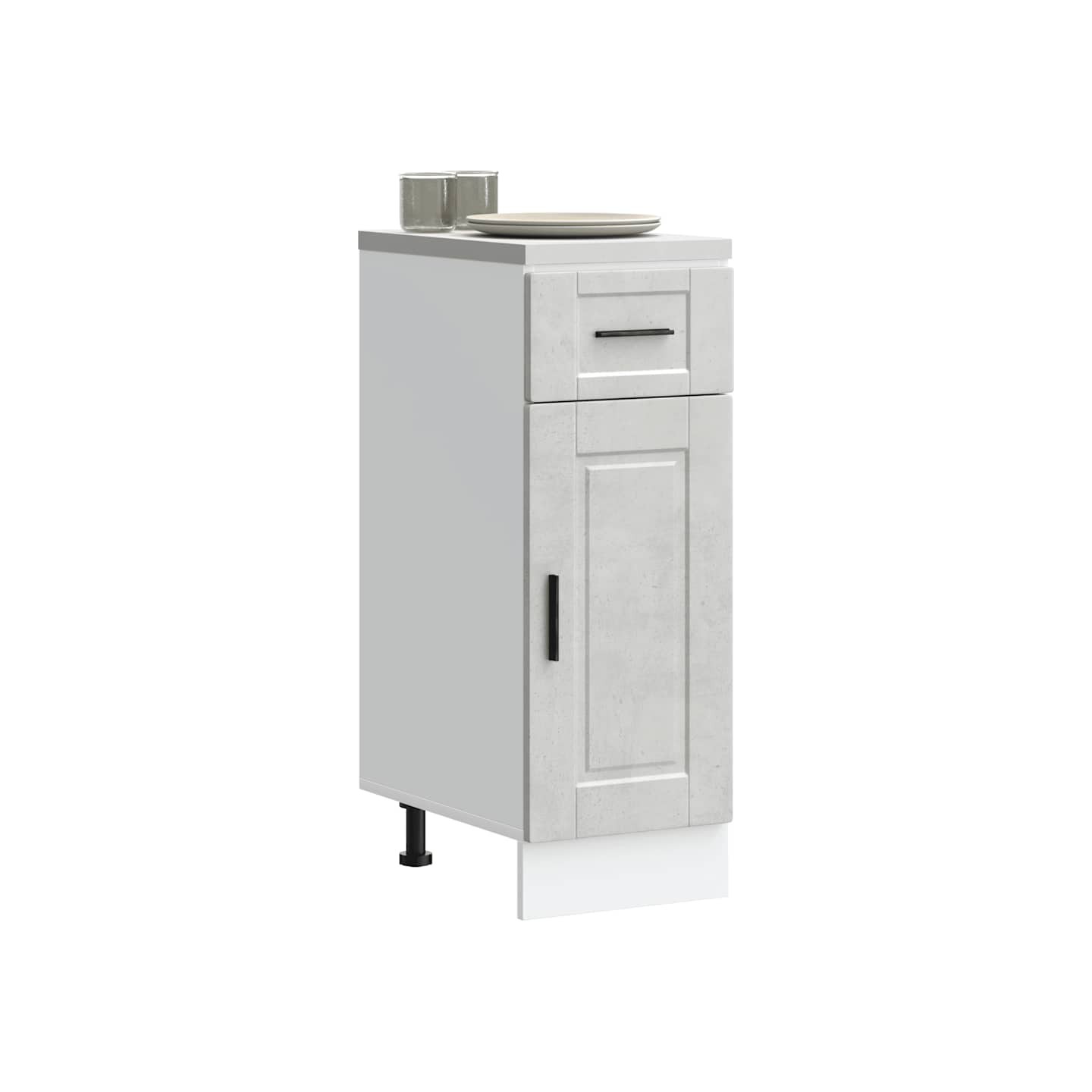 Armoire de cuisine Porto gris béton bois d'ingénierie