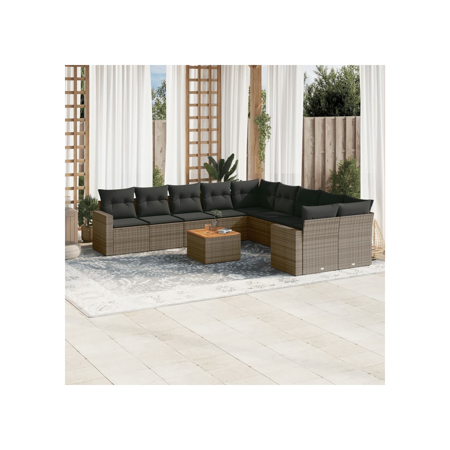 Patio Sofa Set 10 place Grey and Dark Grey