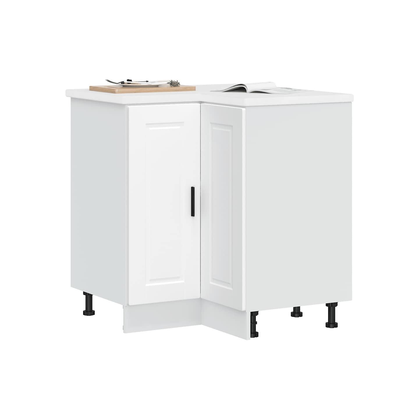 Armoire d'angle de cuisine Porto blanc bois d'ingénierie