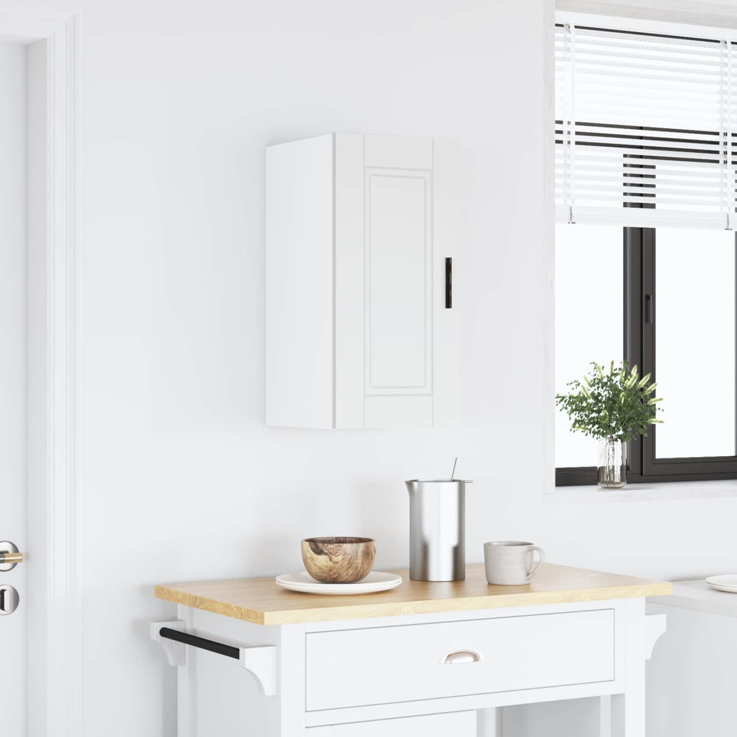 Armoire murale de cuisine Porto blanc bois d'ingénierie