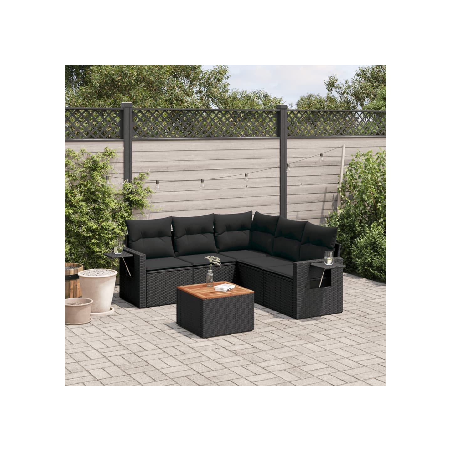 Patio Sofa Set 5 place Black