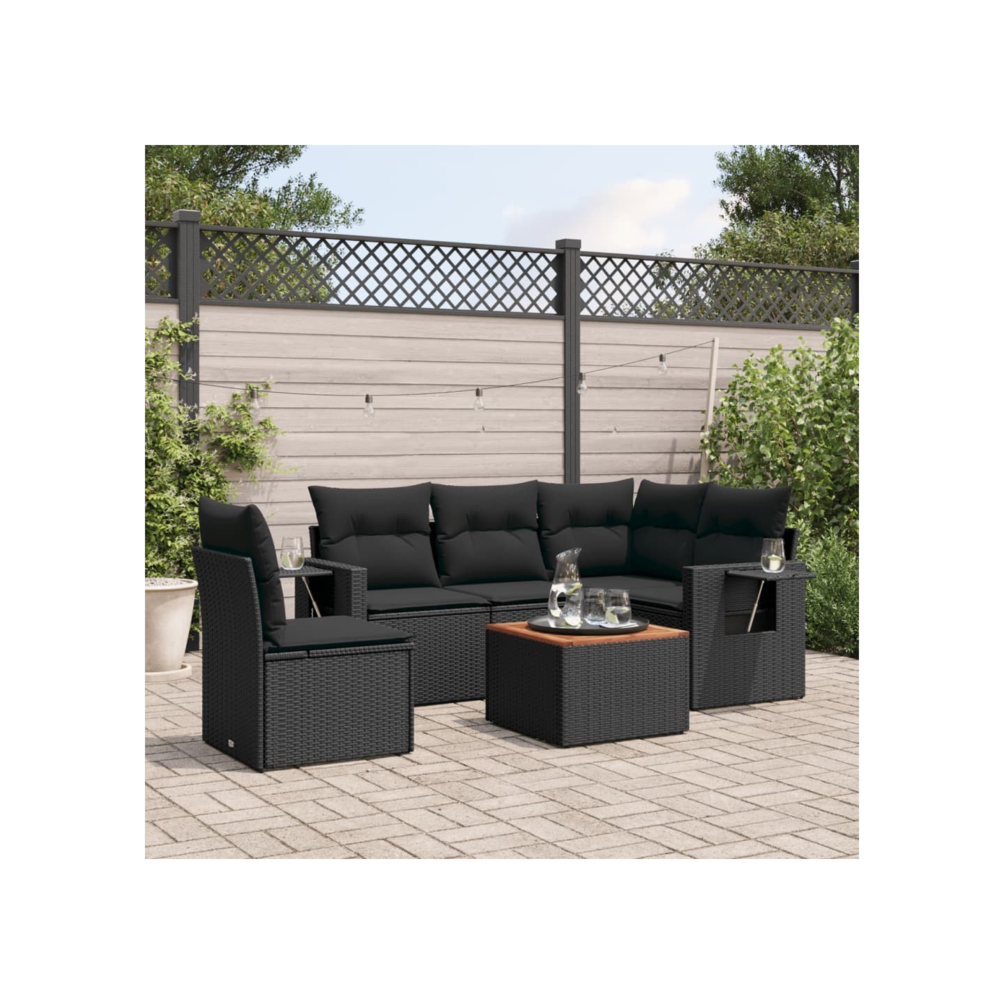 Patio Sofa Set 6 place Black