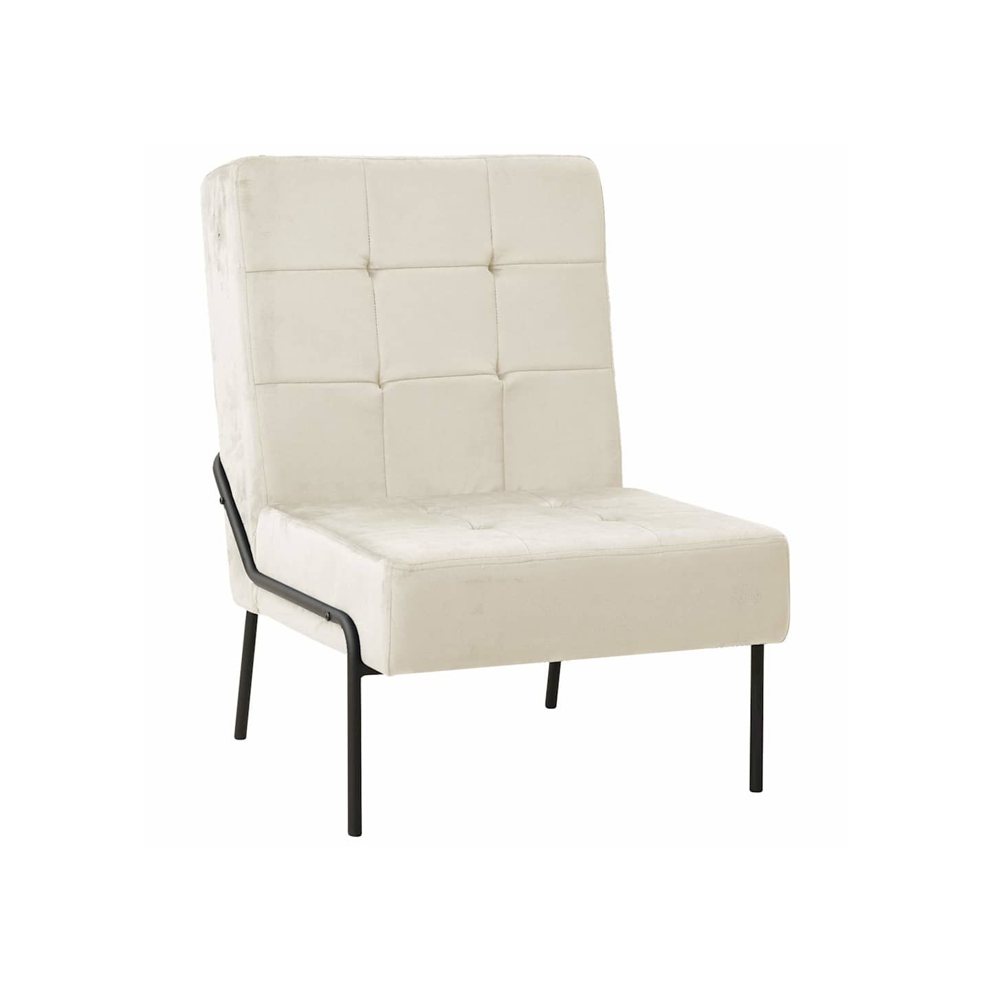 Chaise de relaxation 65x79x87 cm Blanc crème Velours