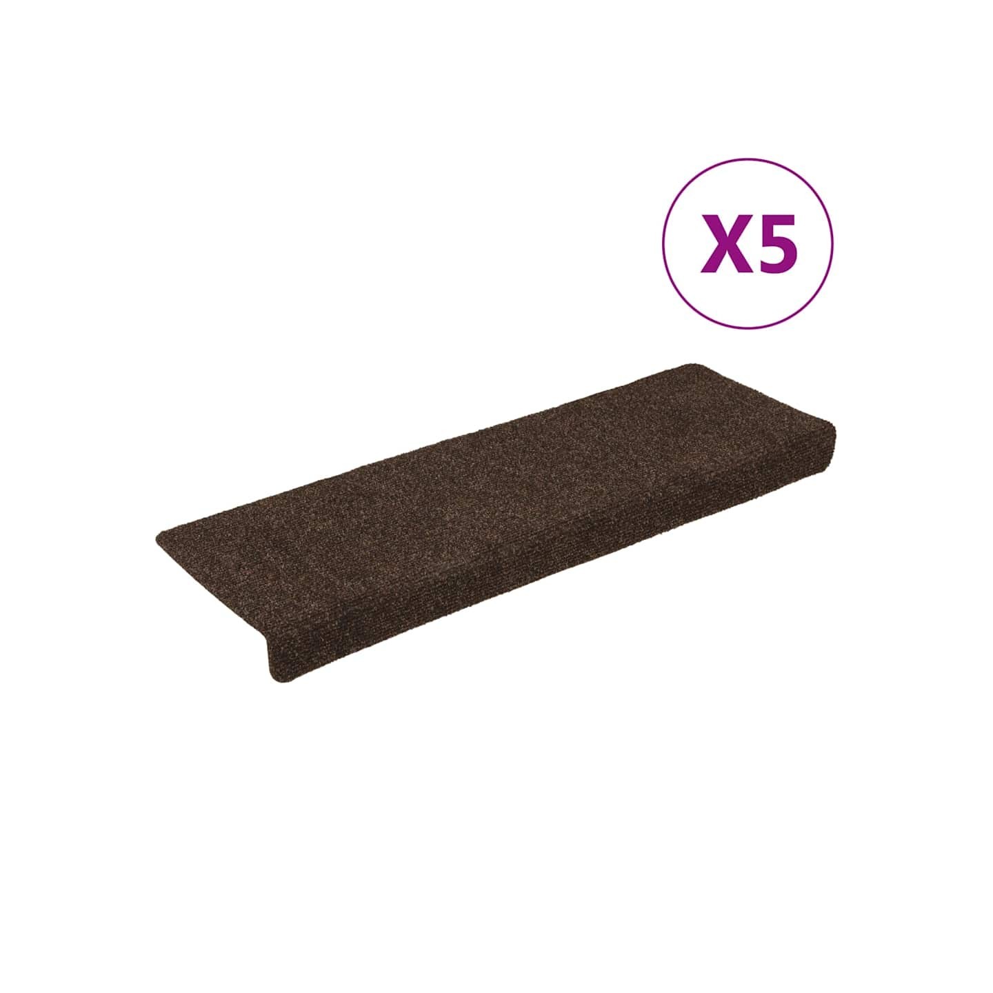 Tapis d'escalier autocollants 15 pièces 65x21x4 cm Marron