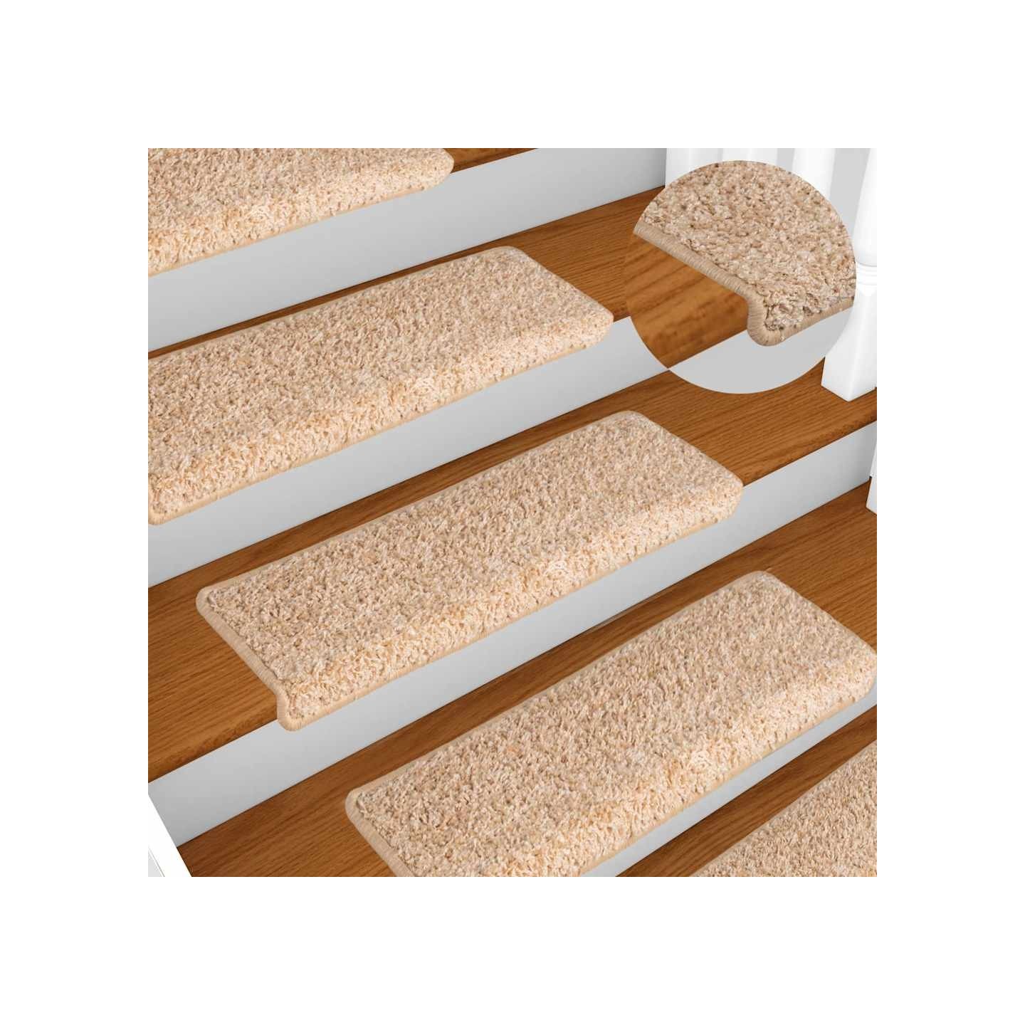 Tapis d'escalier 15 pièces 65x21x4 cm dorée