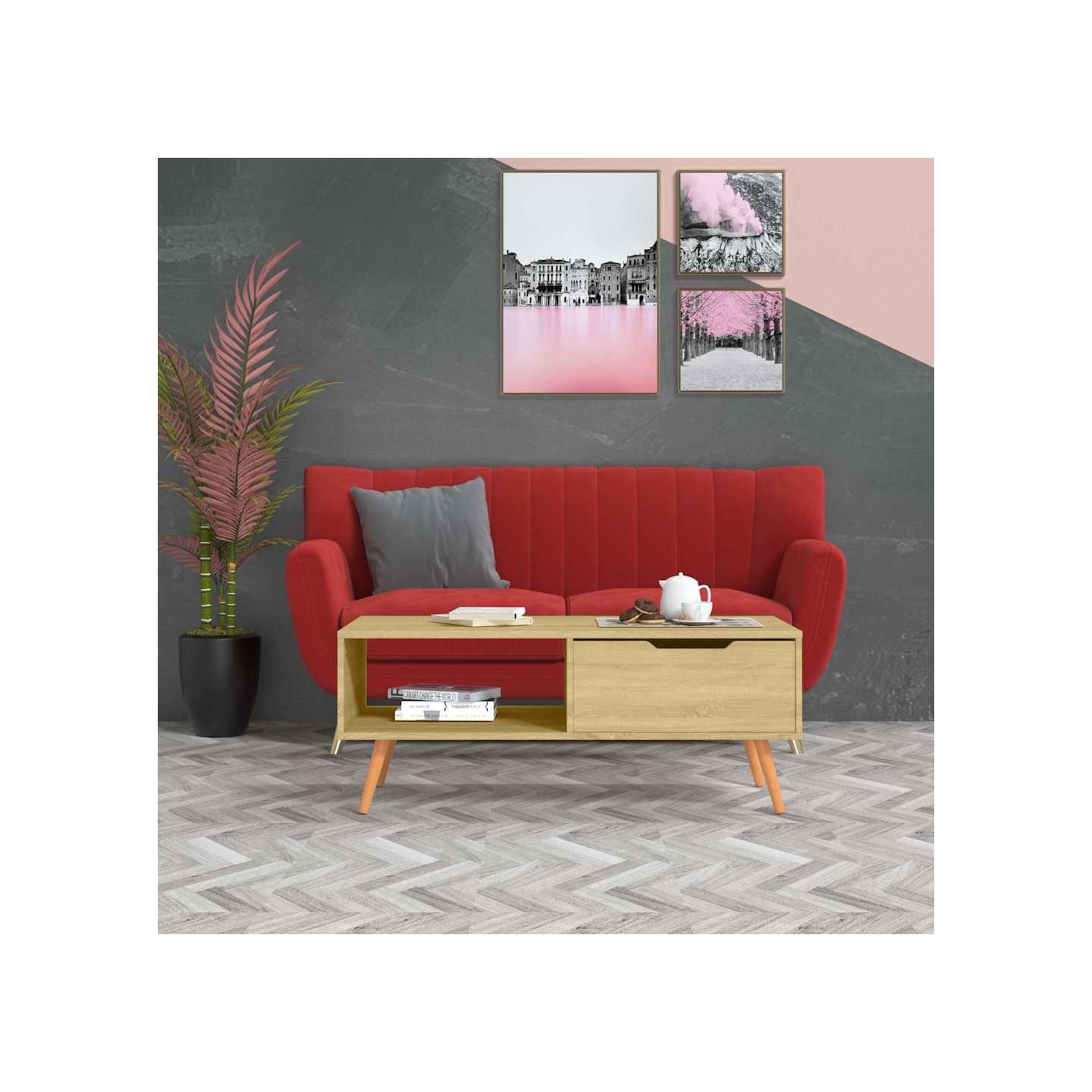 Table basse Chêne Sonoma 100x49,5x43 cm Bois d'ingénierie