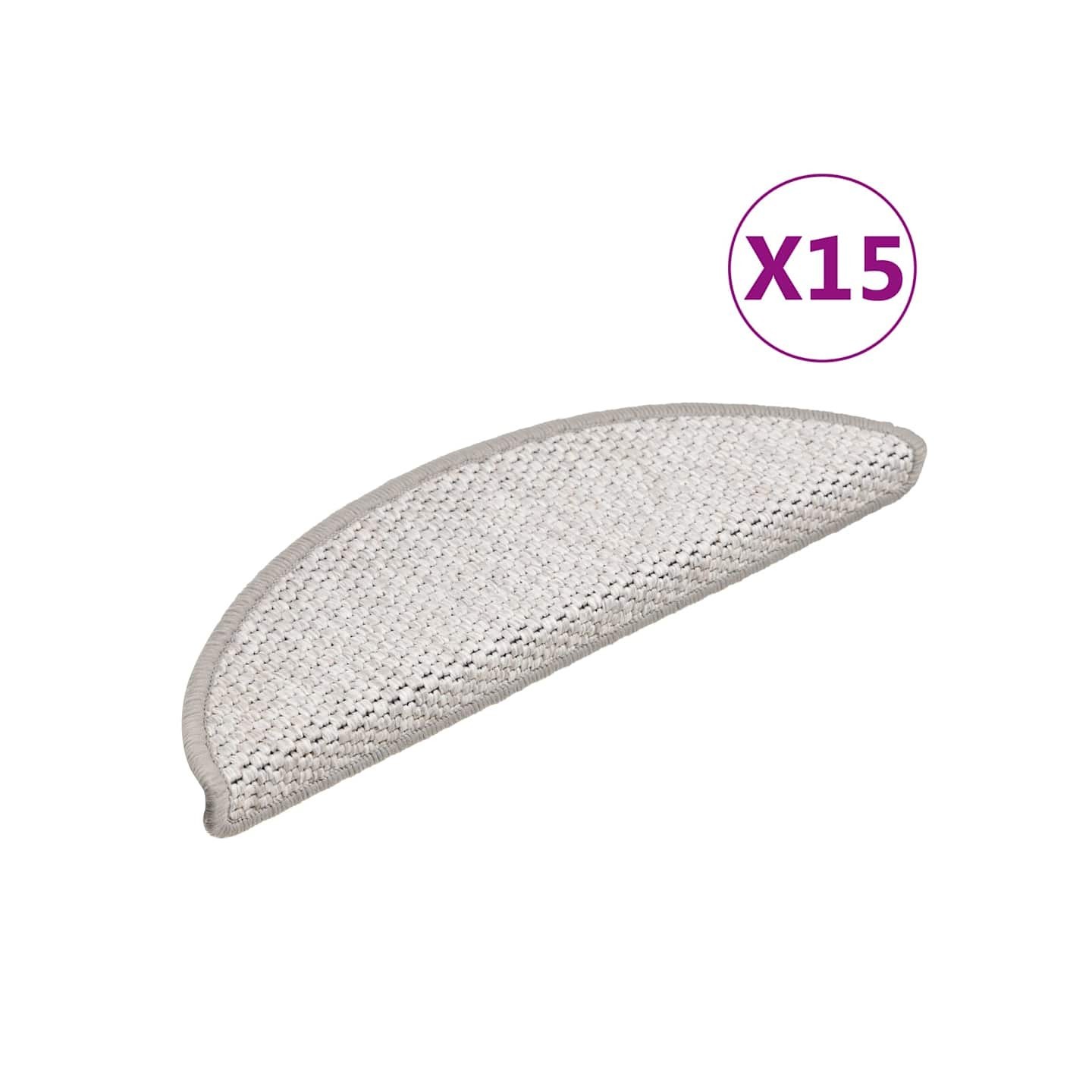 Tapis d'escalier autocollants aspect sisal 15 pcs 56x17x3 cm
