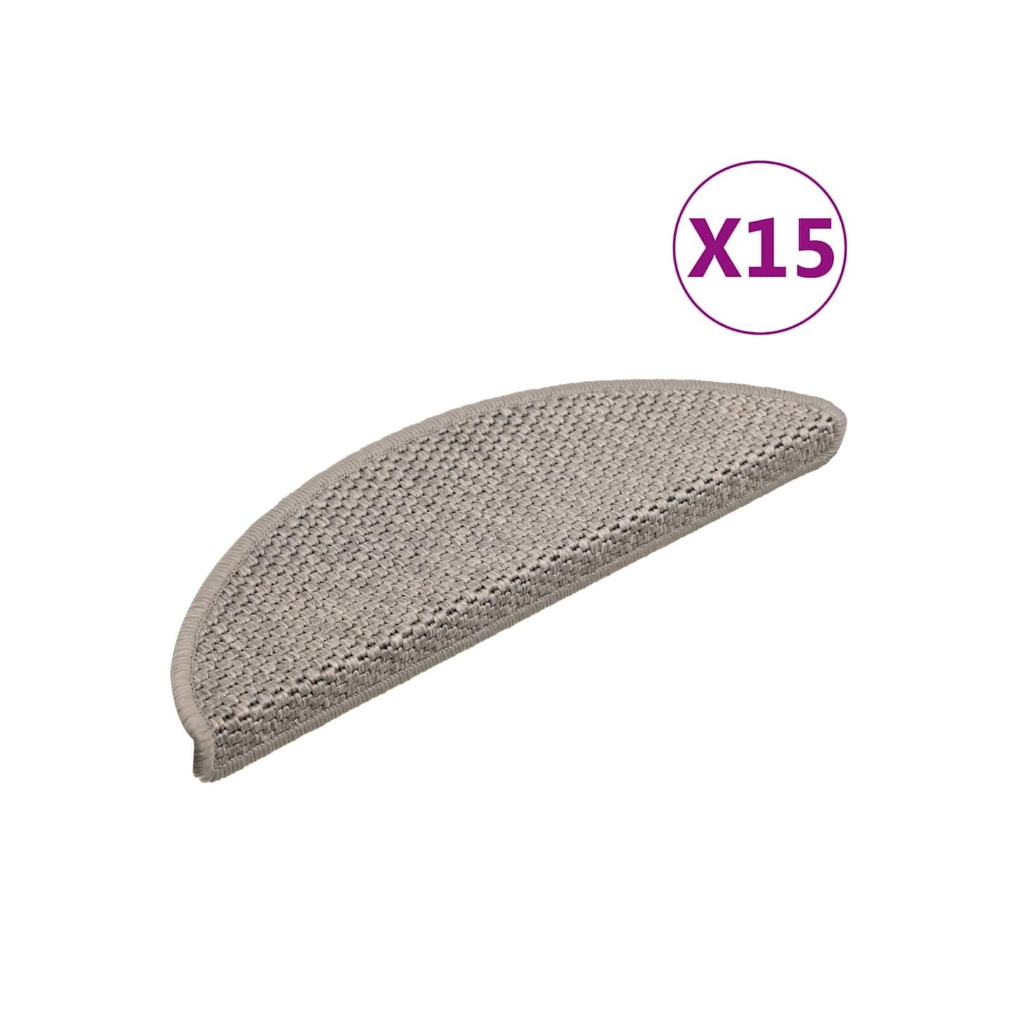 Tapis d'escalier autocollants aspect sisal 15 pcs 56x17x3 cm