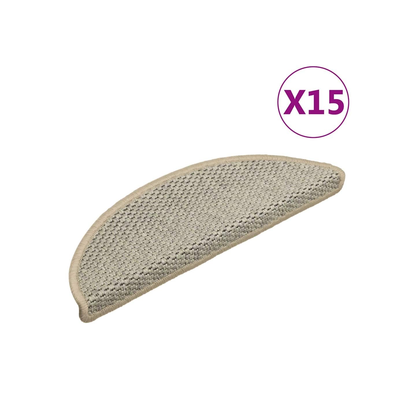 Tapis d'escalier autocollants aspect sisal 15 pcs 56x17x3 cm
