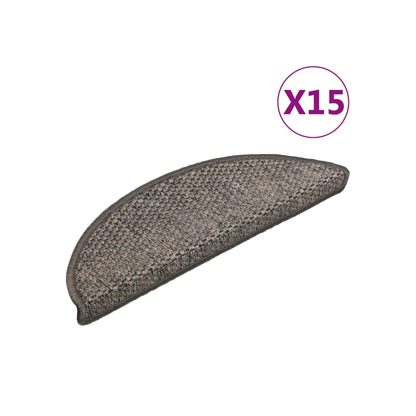 Tapis d'escalier autocollants aspect sisal 15 pcs 56x17x3 cm