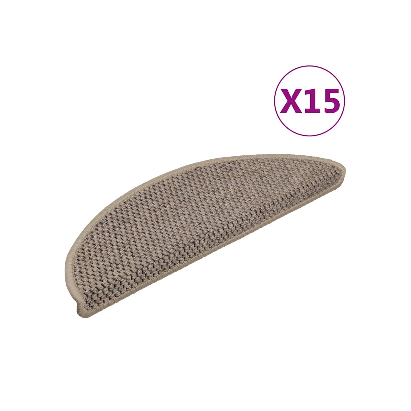 Tapis d'escalier autocollants 15 pcs 56x17x3 cm Beige foncé