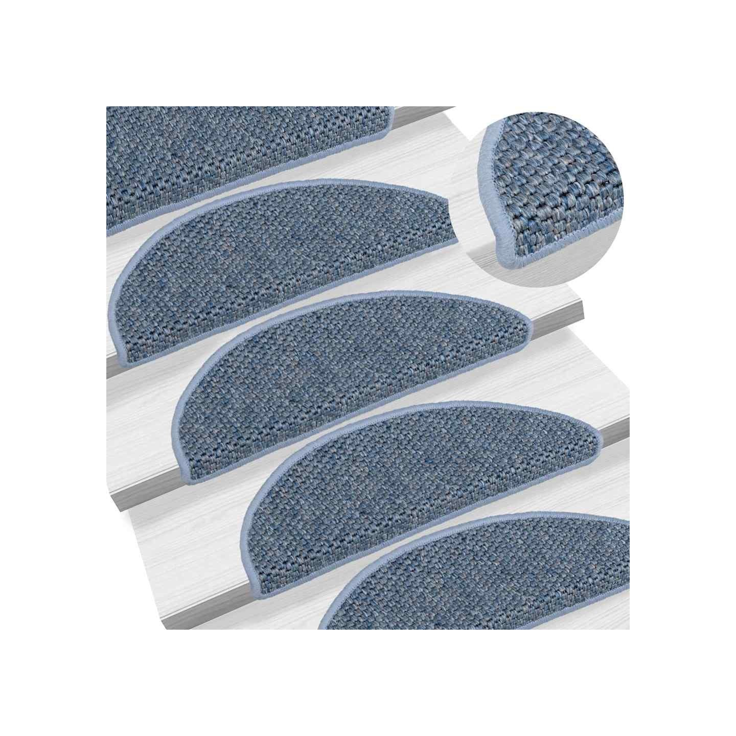 Tapis d'escalier autocollants 15 pcs 56x17x3 cm Bleu