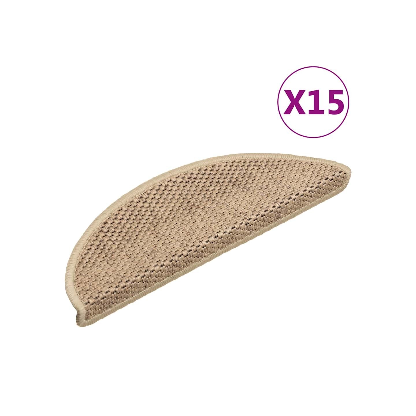 Tapis d'escalier autocollants 15 pcs 56x17x3 cm Sable