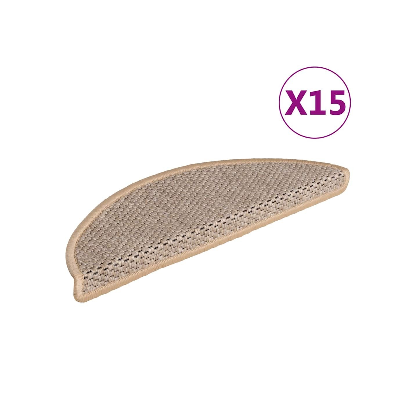 Tapis d'escalier autocollants 15 pcs 56x17x3 cm Beige clair