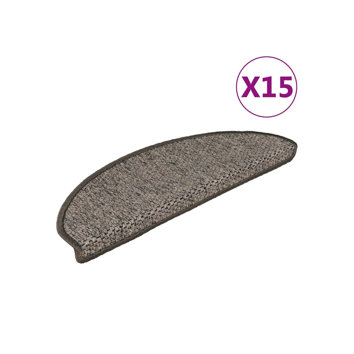 Tapis d'escalier autocollants aspect sisal 15 pcs 65x21x4 cm