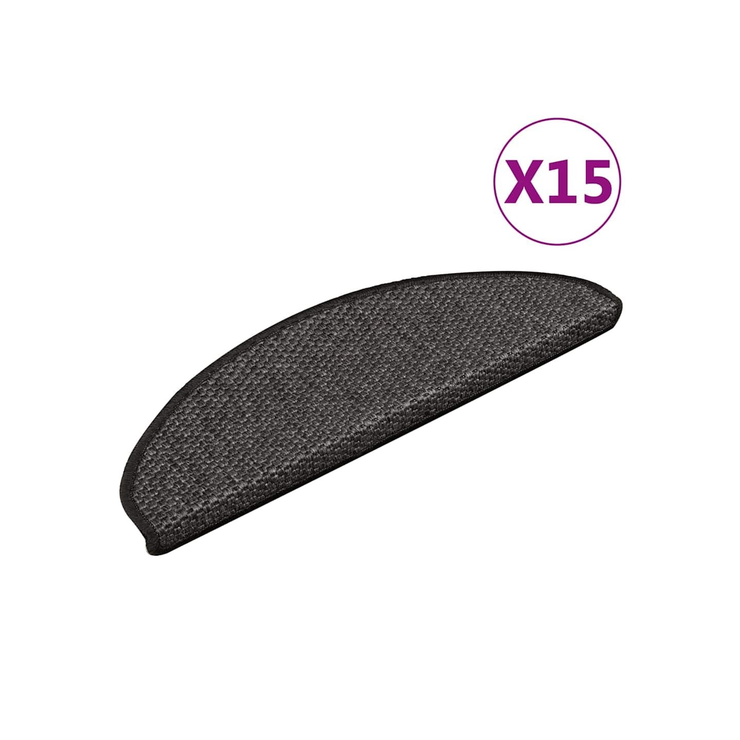 Tapis d'escalier autocollants 15 pcs 65x21x4 cm Anthracite