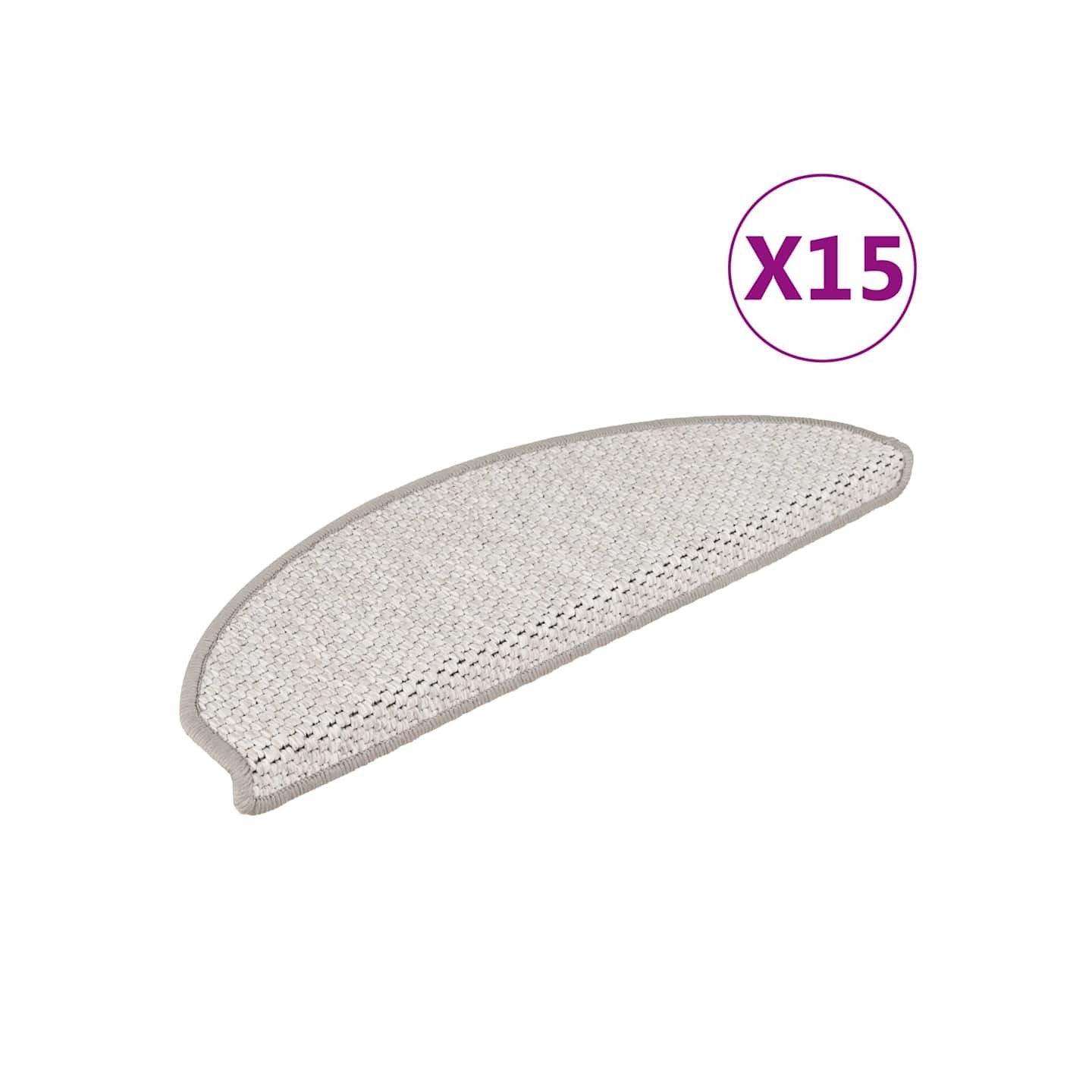 Tapis d'escalier autocollants aspect sisal 15 pcs 65x21x4 cm