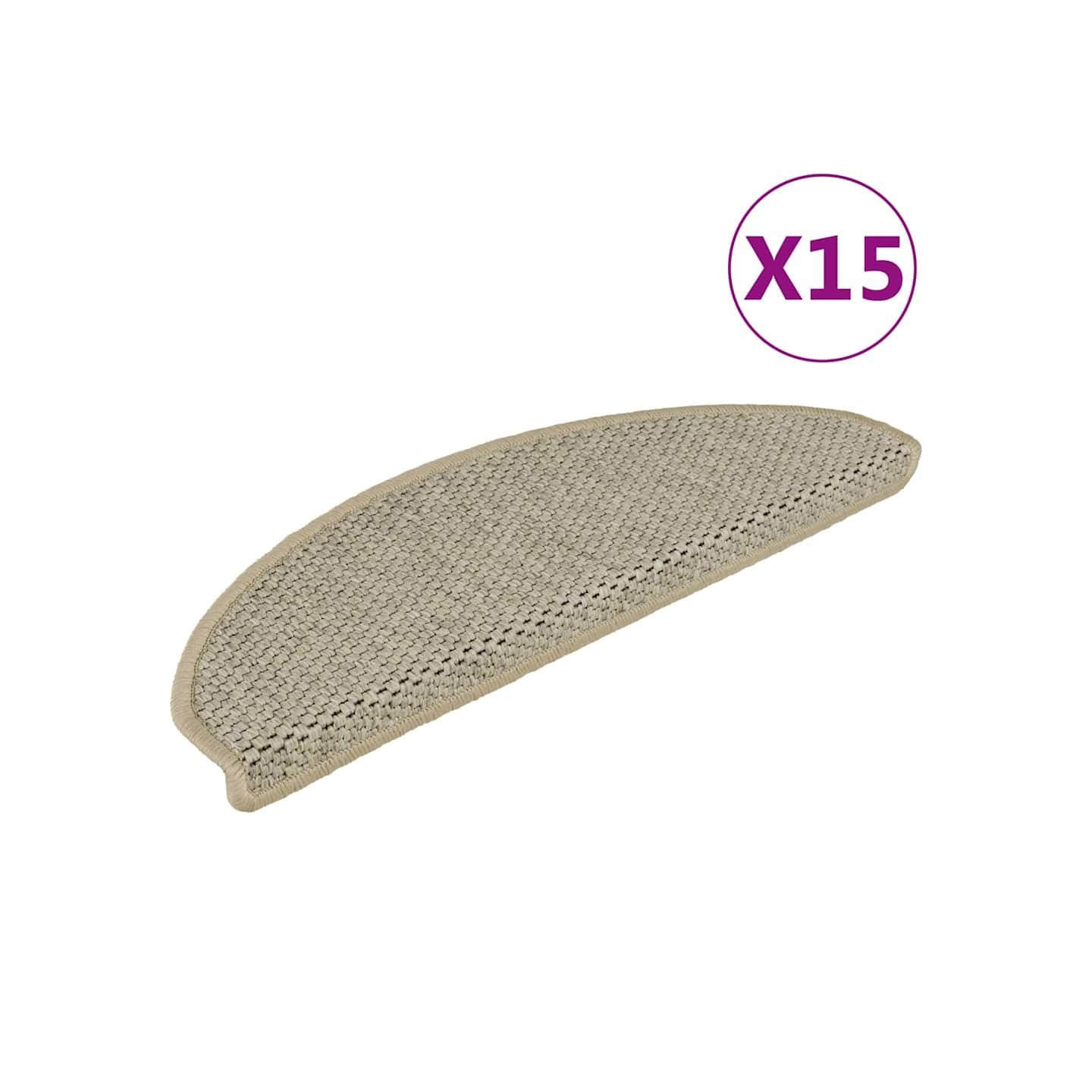 Tapis d'escalier autocollants aspect sisal 15 pcs 65x21x4 cm