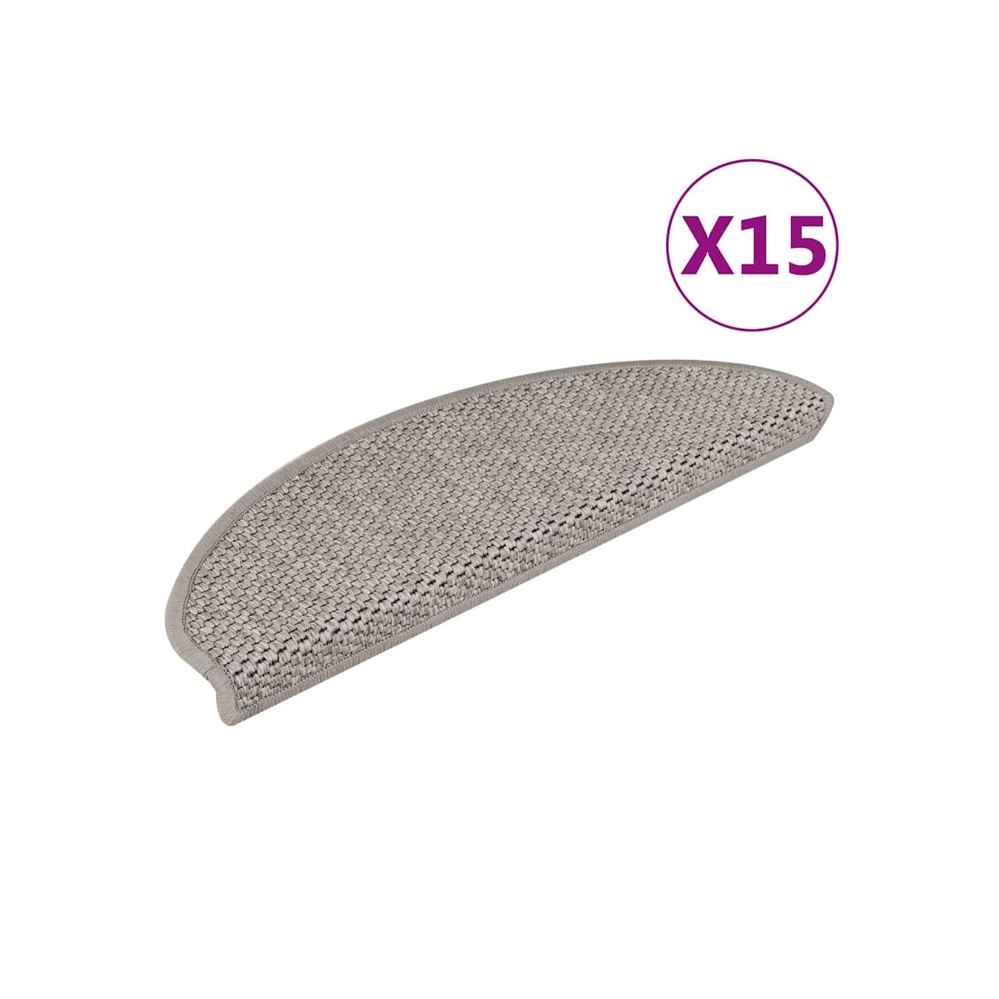 Tapis d'escalier autocollants aspect sisal 15 pcs 65x21x4 cm