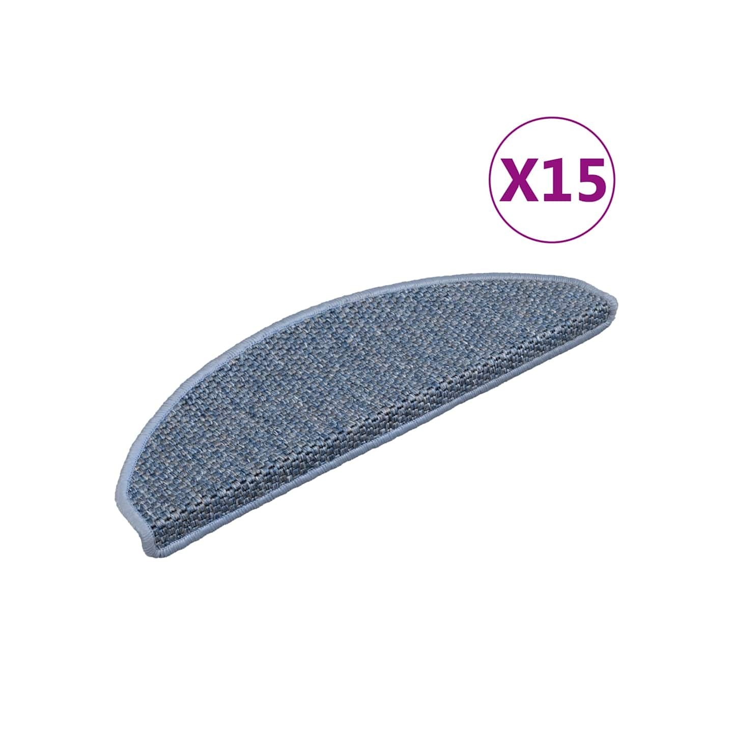 Tapis d'escalier autocollants 15 pcs 65x21x4 cm Bleu