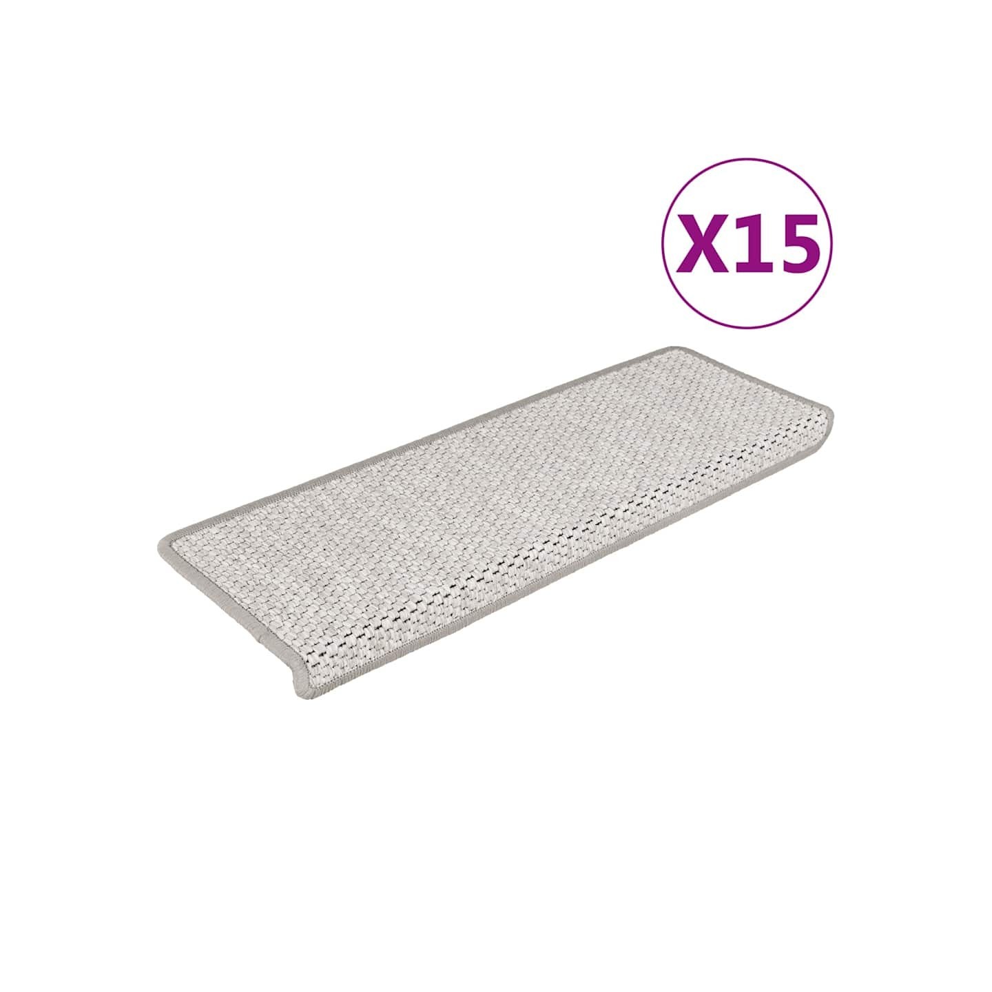 Tapis d'escalier autocollants aspect sisal 15 pcs 65x21x4 cm